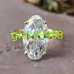 4.0ct Oval Cut def Color VVS 2 10K 14K 18K Solid Gold Classic Piltaire MOISSANITE Pierścień zaręczynowy