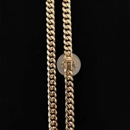 Niestandardowe mężczyźni Kobiety biżuteria Hiphop 9 mm 10 mm żółty złoty łańcuch Naszyjnik 10K 14K Real Solid Gold Miami Cuban Link Chain