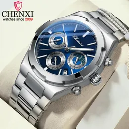 Armbanduhr Chenxi Mann Armbanduhr Geschäft wasserdichte männliche Uhr Leuchtdatum Edelstahl Quarz Männer Chronograph Uhr Reloj Hombre