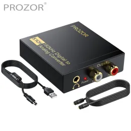 المحول بروزور 5.1CH DAC 192KHz الرقمية إلى المحول الصوتي التناظري COAXIAL SPDIF TOSLINK إلى محول صوت جاك التناظرية 3.5 مم