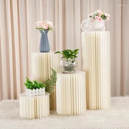 Parti dekorasyon düğün sahne katlanır sütun tatlı masa kağıt roman yol ekran doğum günü