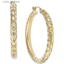 Dangle Kronleuchter klassischer Goldfarben Hoop Ohrringe Einfache Fashion Metal Gravur Textur Runde Party Hochzeit 2022 Schmuck H240423