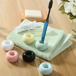 Heads Mini Donut Ceramic Toothbrush Holder Bathroom Storage Accessories Toothbrush Base Frame Storage Rack Tooth Brush Stand Shelf