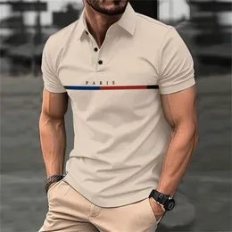 Fashion Funny Letter Print Polo T-Shirts Casual Lapel Mens Shirt Summer Breathable Golf Wear Oversized Short Sleeve Sports Tops 240423