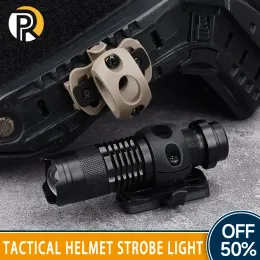 Scopes Wadsn Tactical Helmet Strobe Light Telescopic Zoom Military Hjälm ficklampa kläm adapter airsoft jaktvapen scout ljus