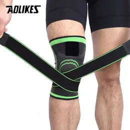 aolikes 1pcs膝パッドブレーススポーツサポート関節炎関節のための膝切りの男性プロテクターフィットネス圧縮スリーブ240416