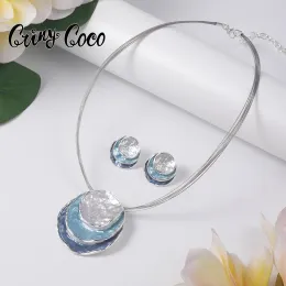 Necklaces Sale Cring Coco Round Pendant Necklace for Women Trendy Geometric Alloy Choker Necklaces Party Wedding Jewelry Friends Gifts