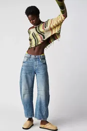 Frauen loses mit Weitbeinhosen Low Taille gewaschene Jeans lässige, vielseitige Jeanshosen Straight Denim Long Hosen Streetwear Motorradhose Hip Hop Womens Jeans