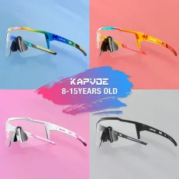 Солнцезащитные очки Kapvoe Child Photochromic Bike Sunglasses езды на велосипедные очки Sports Kids UV400 Boys Girl