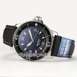 رخيصة جديدة Fifty Fathoms 50 Fathoms 5015113052 Japan Miyota 8215 Automatic Black Dial Mens Watch Leather Strap Sport عالية الجودة 2106173