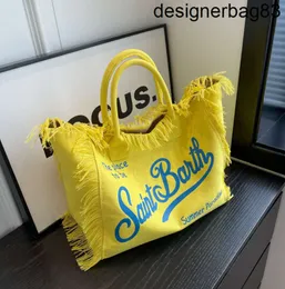 Damenbeutel Trend Quaste Design -Einkaufstaschen Mode bestickter Buchstaben Stroh Mat Beach Casual Bolsas große Handtasche