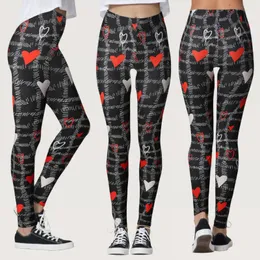 Active Pants Lovesy Valentine's for Yoga Print Leggins Bieganie Dzień Kobiet Stripes Leggins Femme trening Sexy Legins