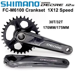 أجزاء Shimano Deore M6100 170/175 30T/32/34T Crankset 1x12S MTB دراجة الدراجة 12 سرعات Crankset Chainwheel