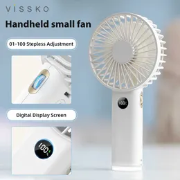 Другие приборы Vissko Portable Manual Fan 100 Wind Speed Mini Mini Nife Free Handheld Fean зарядка личный вентилятор Electric Fan J240423