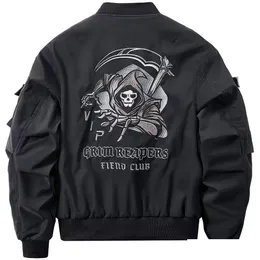 Mens Jackets Grim Reaper Oversized Gothic Male God Of Death Streetwear Y2K Techwear Coat Cyberpunk Motorcycle Biker Bomber Jacket For Dhs8H