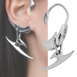 Earrings Cyberpunk Ear Clip Dagger Earmaff unissex sem perfurar Brincos de metal prateado Moda de jóias Acessórios para presentes