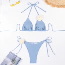 tasarımcı mayo lüks mayo trajes de bano bikini seti polyester katı düşük bel plaj baskısı basılı yular alçak arkaya seksi kadın mayo banyo bikinis