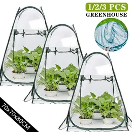 123pcs Popup Gerlhouse для наружного крытого цветочного дома Портативная мини -крышка палатка в садоводстве теплое комната 240415