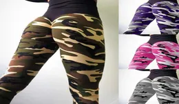 Frauen Camouflage Fitness Yoga Hosen hohe Taille Scrunch -Stoßstrumpfhosen Leggings Tummy Control Butt Hift Camouflage Purple Army Green G1135735