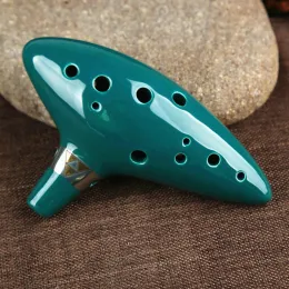 Instrument 12 Holes Alto C Zelda Ocarina Ceramic Vessel Flute Wind Musical Instrument with Musicbook Lanyard Display Stand for Beginners