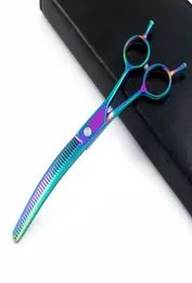 Hair Scissors Professional 7 Inch Japan Steel Pet Dog Grooming Curved Thinning Barber Haircutting Shears Hairdresser7383786