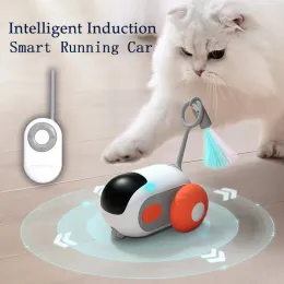 Controle Smart Cat Toy Car Carro Remoto Remote Carr Brinquedos de Cat Toys Interativo Beclos de gato Teaser Modos duplos de penas de petiça Toys de gato de estimação elétrica