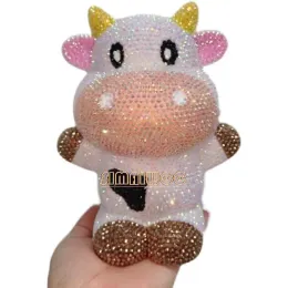 غرزة DIY RHINESTONE ART COW DOLL DOLL TOY COIN KIDS KIRDS DISCITION STITUE STITUE MOSAIC HANDCRAFT CRISTAL CROSS GEFT LUXITY