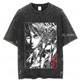 Projektanci TSHIRTS Anime Anime On Titan Acid Wash T Shirt Tees Graphic Lets Hip Hop Harajuku Street Ogabersie topy bawełniane manga vintage koszulki dla człowieka 1561