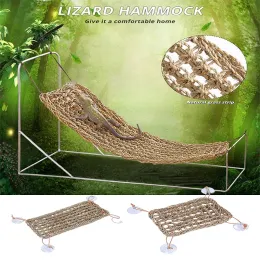 Decoração réptil lizard hammock hamster réptil capim leito de animais de estimação lagarto pendurado hammock swing swort réptil brinquedo de penduramento de cama de cama