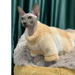 Одежда зимняя сфинкс кошки одежда флисовая котята. Теплое одежда для костюмов для пит -пинкса плюс бархатный утолщение Devonrex Ragdoll
