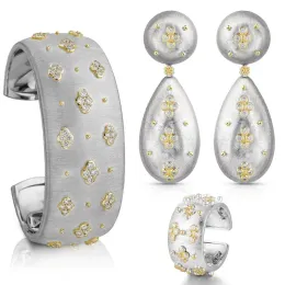 Strands Godki знаменитый дизайн роскошный 3pc браслет кольцевые наборы для женщин для женщин свадебная свадебная кубическая циркония дубай