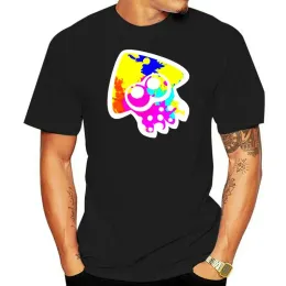 T-shirts mjuk bomullsfärgad bläckfisk splatoon 2 unik anpassning för män t-shirt anime design klassisk oneck topp tee shirt s6xl us size