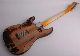 Chitarra elettrica reliquia pesante in stile vintage a mano creata 3 singoli palissandro tampone di tampone in mogano mahogania acero maopero la scala del ponte tremolo lunghezza 648mm 21 tasti