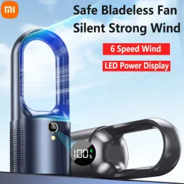 Sandalen Xiaomi Neue Bladeless Lüfter LED Desktop Lüfter ohne Klinge Kühllüfter für Büro tragbare stille Lüftertypec -Ladung