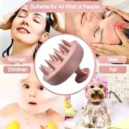 2024 new Wheat Straw Silicone Head Wash Clean Care Hair Root Itching Scalp Massage Comb Shower Brush Bath Spa Anti-Dandruff Shampoofor for