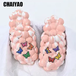 Bubble Slides With Charms Beach Men Women Bubble Sandals Summer House Shoes Platform Winter Ball Slippers Men Size 35-48 240509