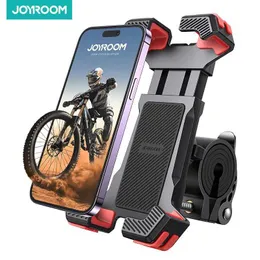 Mobiltelefonfästen Hållare Joyroom Bike Phone Mount 1s Locks Telefoner Motorcykeltelefonmontering med snabbt lås Anti-glid styrklämma för alla telefoner Y240423
