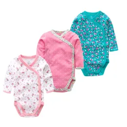 Pieces Times Times 3pcs/lote 100% algodão Bodysuit bebê macacão infantil Macaco de mangas compridas meninas meninas roupas recém-nascidas roupas de bebê