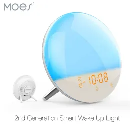 Kontrola WiFi Wake Up Smart Light Alarm z 7 kolorami Sunrise Sunset Symulacja Kontrola aplikacji Tuya Współpracuje z Alexa Google Strona główna