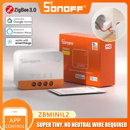 Kontrola Sonoff ZBMINI L2 Extreme Zigbee Smart Switch Brak neutralnego przewodu wymagane Twoway Control za pośrednictwem obsługi aplikacji EWELink Alexa Google Alice