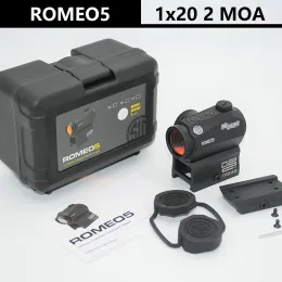 ROMEO5 1x20mm 2 MOA Red Dot Sight Reflex Riflescope Hunting Scope With Mount Riser 20mm Rail Co-Witness Holographic