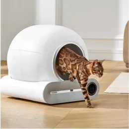 Boxes Automatic Cat Litter Box Self Cleaning Sandbox Cat Toilet App Control 65L Large Pet Items Areneros Para Gato English Version WC