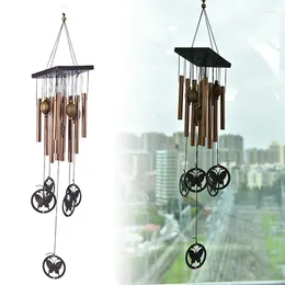 Decorative Figurines Solid Wood Copper Tubes Antique Brass Wind Chimes Bells Outdoor Yard Garden Hanging Ornaments Home Decor