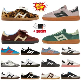 2024 Fashion Designer Casual Shoes Wales Bonner Leopard Pony Nylon Brown Handball Spezial Shoe Sporty And Rich Vegan White Gum Black Flat Trainers Spezials Sneakers