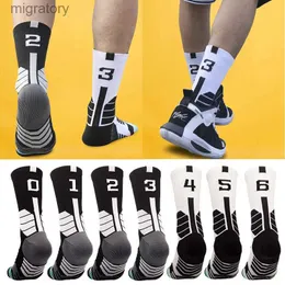 Herrstrumpor Mens Elite Basketball Compression Socks Digitala cykelstrumpor Vuxna handdukar Astronomiska utomhussportar unisex Högkvalitativ YQ240423