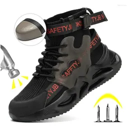 Botas High Top Safety for Men Steel Toe Shoes Puncture Work Sport Protetive Indestrutível