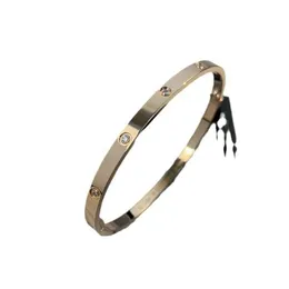 Designer versátil pulseira de edição estreita Carter Hight para homens e mulheres 18k Gold Rose Six Diamond Ten Chave de fenda Yujb incolor