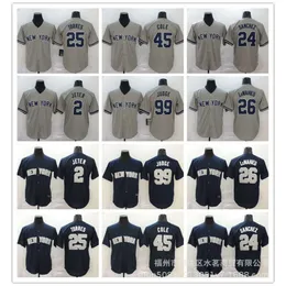 Yankees Judge#99 Cole#45jeter#2 Stadium Blue Grey Embroidered Uniform