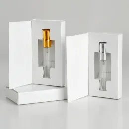 3 ml 5 ml 10 ml glas parfymatomizer flaska med förpackningsboxens återfyllningsbara kosmetiska provflasksprayflaska ZZ