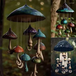 Estatuetas decorativas cogumelo campanula artes artes resina de vento e cogumelos coloridos para decoração externa decoração pátio jardim de varanda